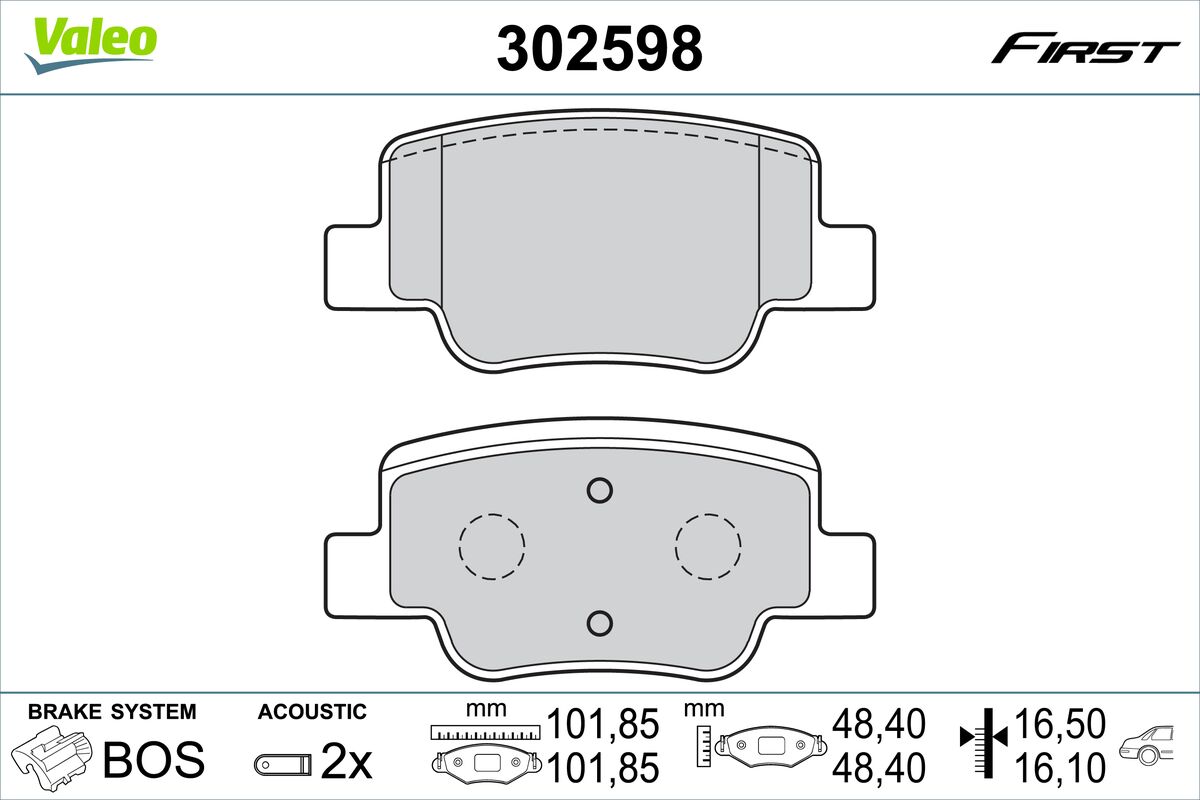 VALEO Fékbetét, mind 302598_VALEO